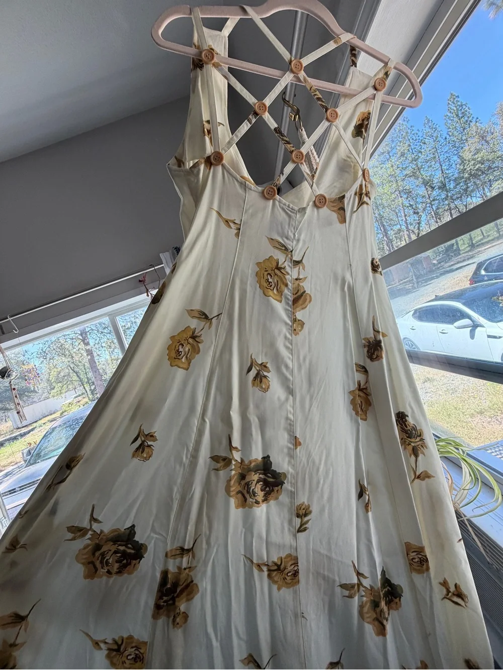 Together Cream Floral Button-Front Sundress - Picture 5 of 5